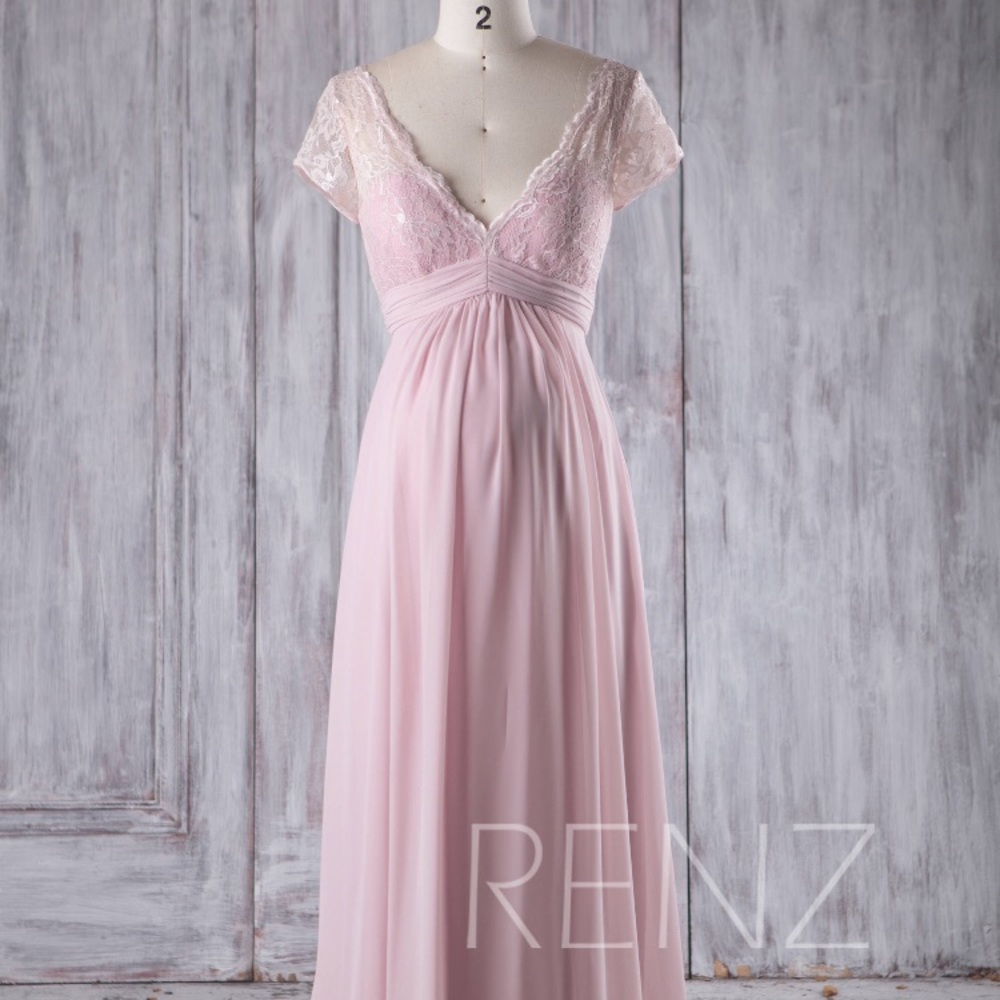 Lace and Chiffon Blush Maternity Dress